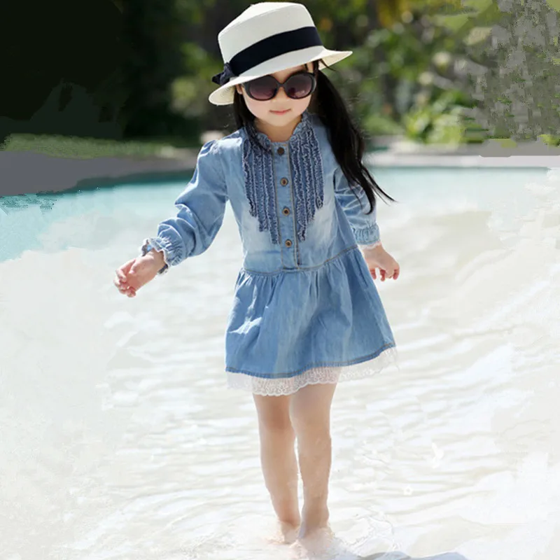 Осеннее платье с длинными рукавами для девочек Повседневная детская одежда