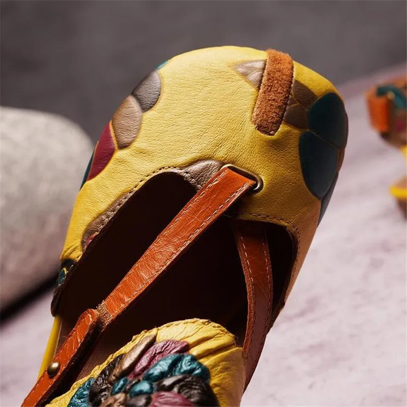 Обувь из натуральной кожи на лето 2020 женские сандалии в винтажном стиле