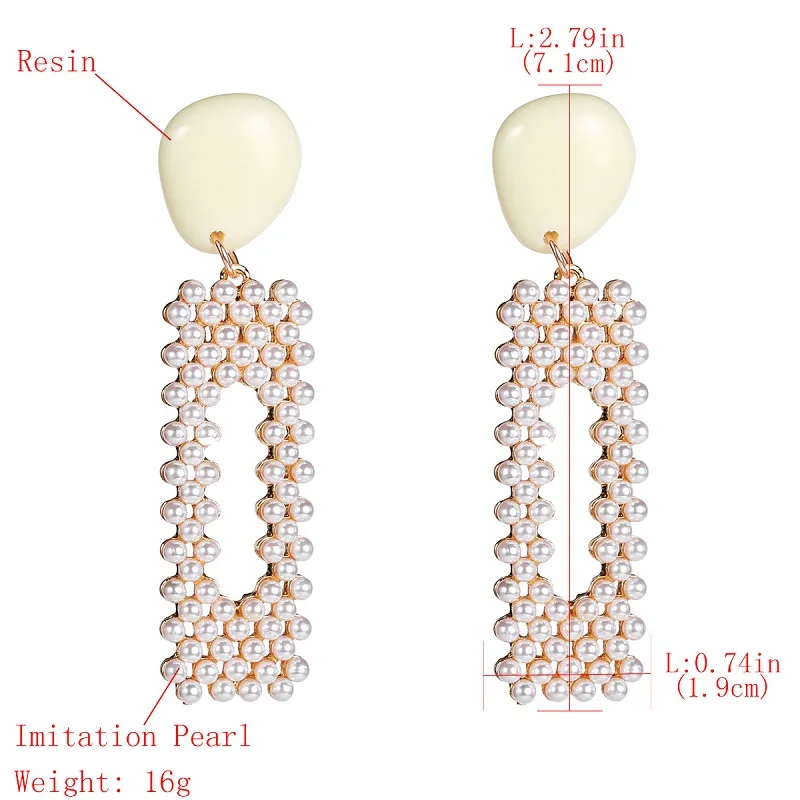 Simulated Pearl Earrings For Women Big Statement Bohemia Boho Drop Hanging Dangle Accessories | Украшения и аксессуары