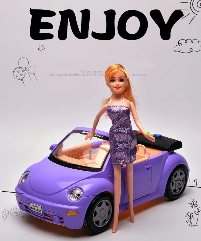 1 шт. Volkswagen Beetle Diecasts& Toy Vehicles светлая звуковая музыкальная модель автомобиля с куклой детские подарки для девочек коллекционные игрушки