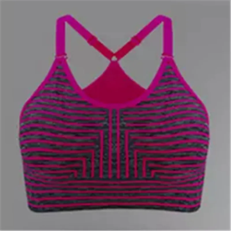 100pcs/Women Stripe Breathable Wholesale sports Bra Gym Wear Strapless Sports Bra Running Seamless Cross Back Sport Bra