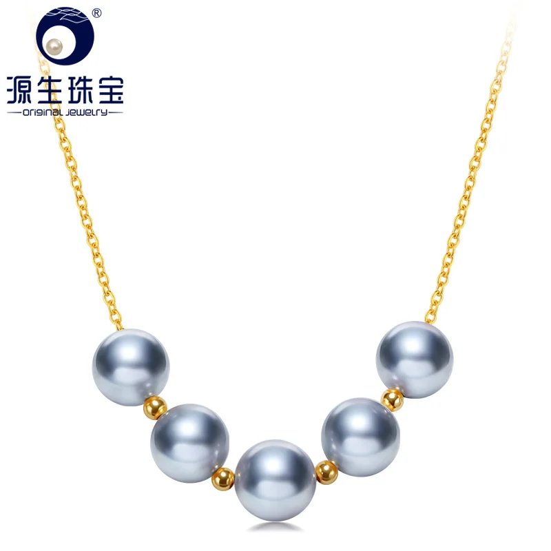 

YS 18k Solid Gold Saltwater Cultured 8-9mm Akoya Hanadama Pearl Necklace