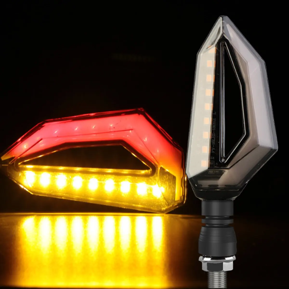 Red Пара 10 Вт DC12V указатели поворота мигалки светильник 9LED дневной ходовой светильник для универсального мотоцикла прицепа автомобиля - Испускаемый цвет: Red