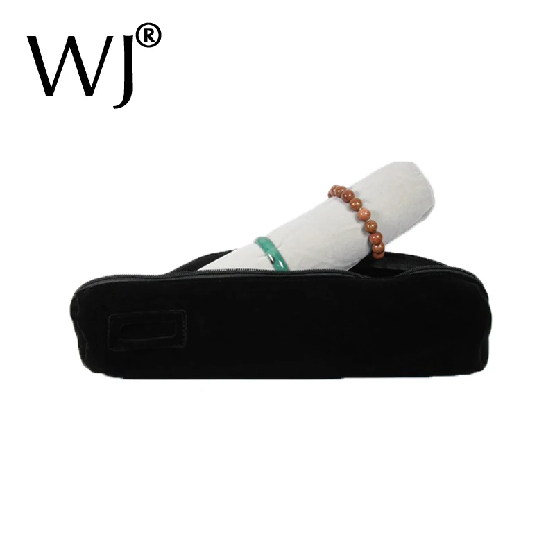 Gray-Black Velvet Jewelry Display Travel Storage Roll Bag Foldable For Watch/Bracelet/Bangle Chain Portable Stand Holder Cases | Украшения
