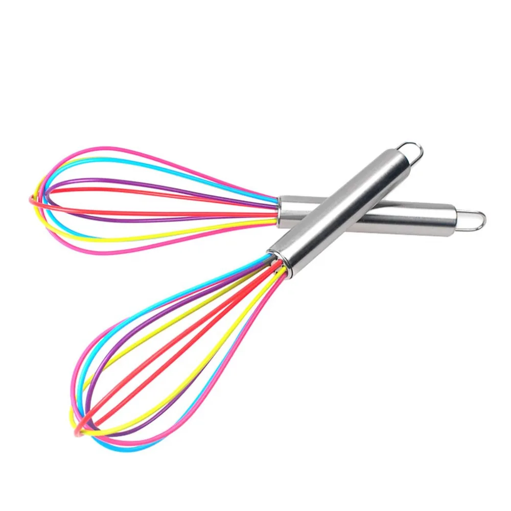 Красочный силиконовый венчик Молочный Крем кухонная утварь для смешивания ручка
