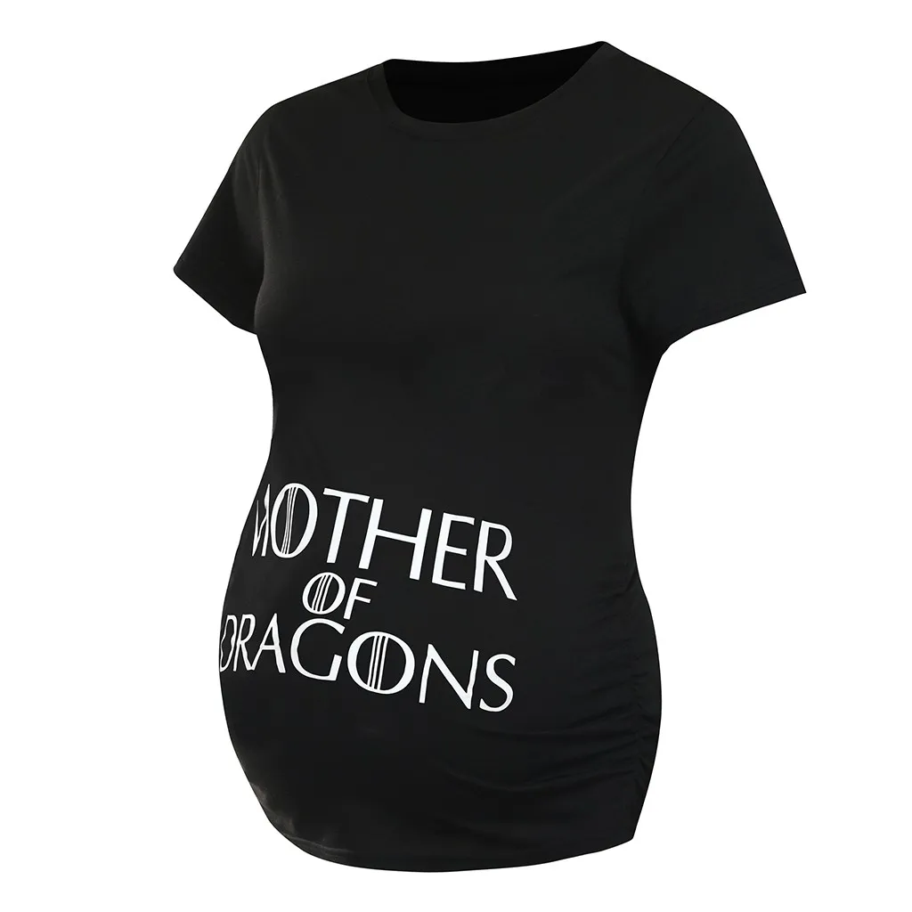 2019 Black Maternity Vest Clothes Letter Printed Pregnancy Short Sleeve Tank Tops Blouse Summer Women Pregnant Tee |