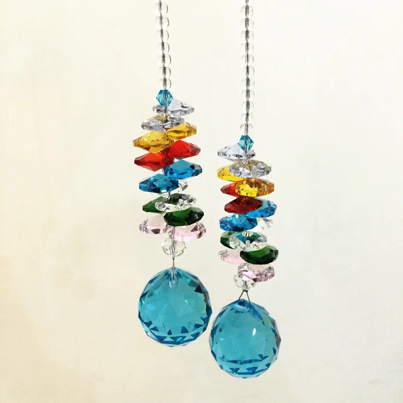 2pcs Aquamarine 30mm Crystal Hanging Drop DIY Sun-catcher Accessory for Chandelier Prism Ppendants Home Decoration | Лампы и освещение