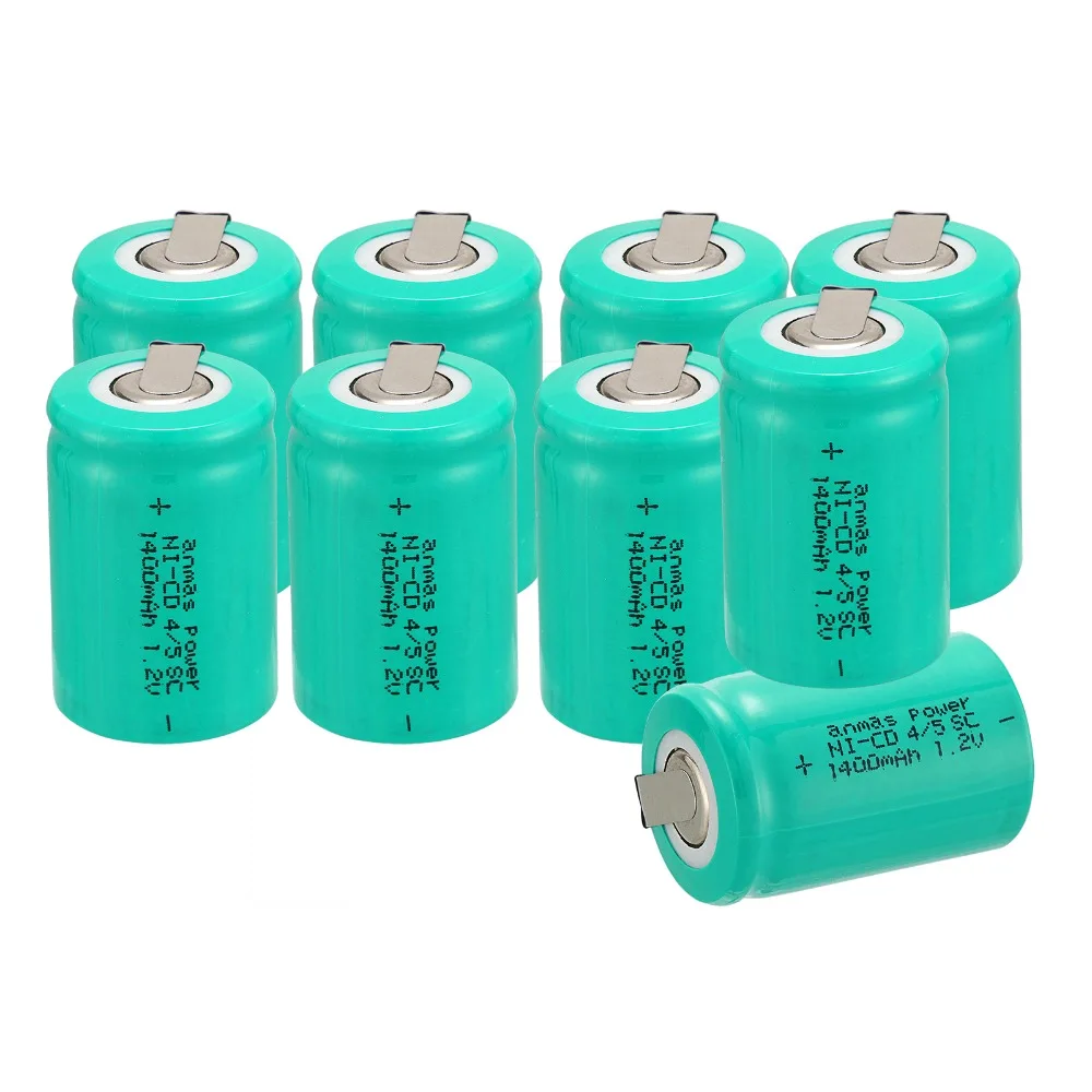 Anmas power! 9 шт./комплект Ni Cd аккумуляторы 36 г 4/5 SubC Sub C 1 2 в 1400 мАч|battery 1400mah|140 mah batterybattery a