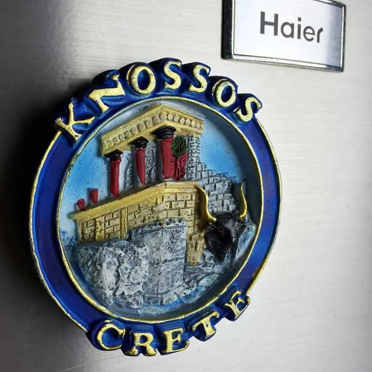 Cretan старинное место бык росписи наклейки на холодильник знаменитый пейзаж