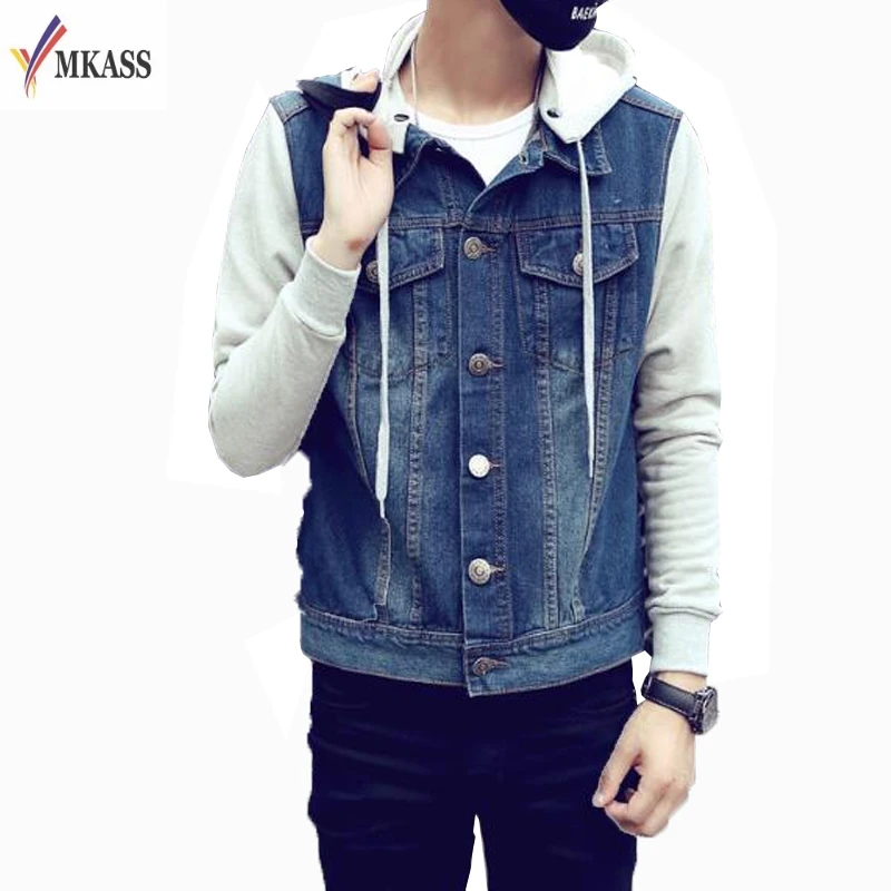 Мужская джинсовая куртка с капюшоном Спортивная одежда на открытом воздухе
