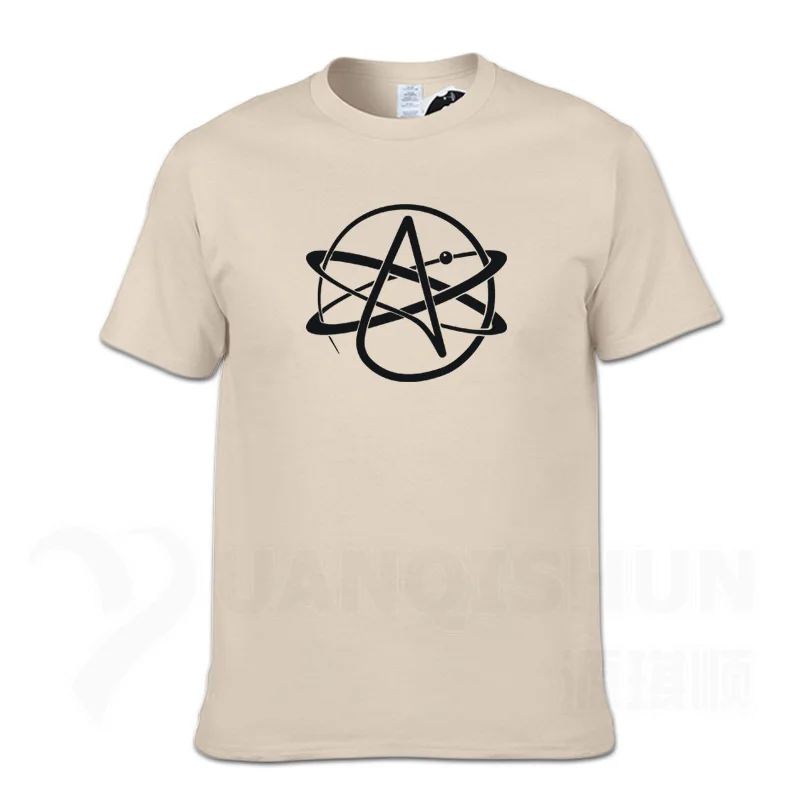 Sand color Символ атеиста FSM Pastafarian religion, Мужская футболка с принтом, новинка, мужские хлопковые футболки с коротким рукавом, уличная футболка - Цвет: Sand color