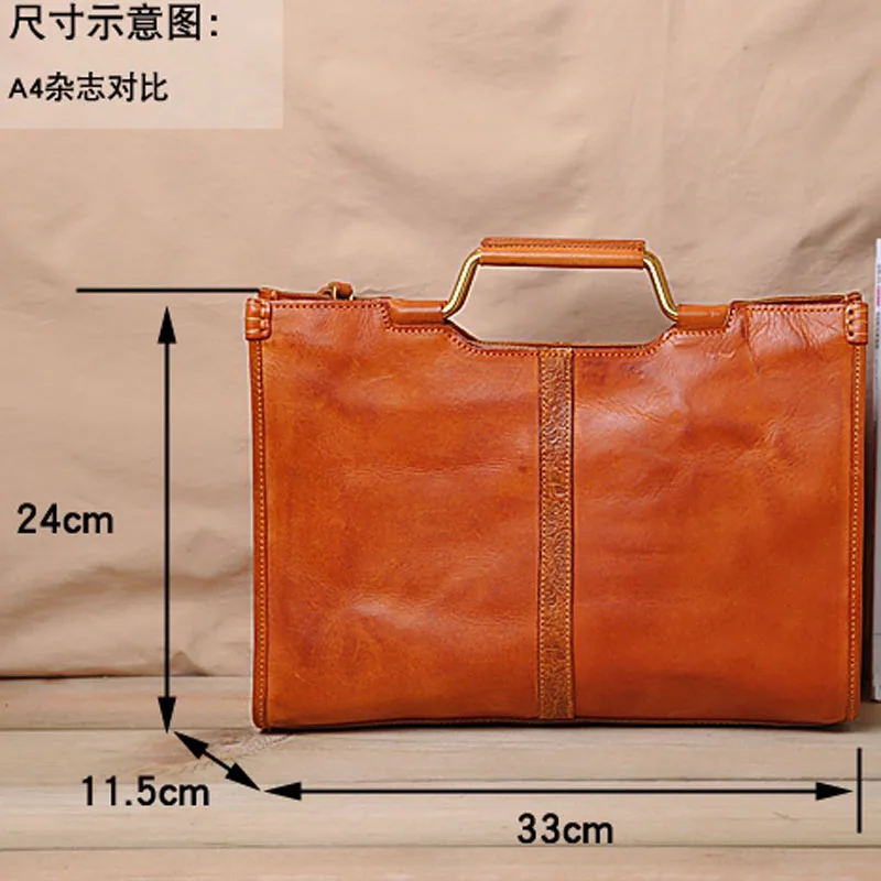 

EUMOAN Female bag rectangular cross section simple retro pattern leather leather tanned leather shoulder bag head layer leather