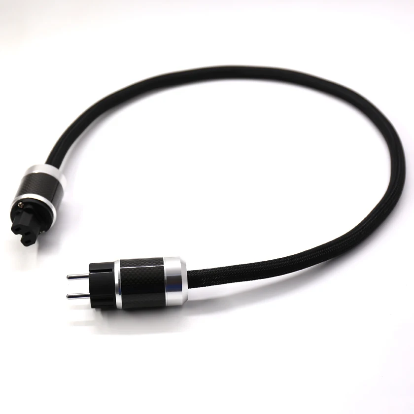 1.5M Carbon Fiber EU connectors plug audiophile power cord cable 314AG silver plated  OFC series Bulk cable