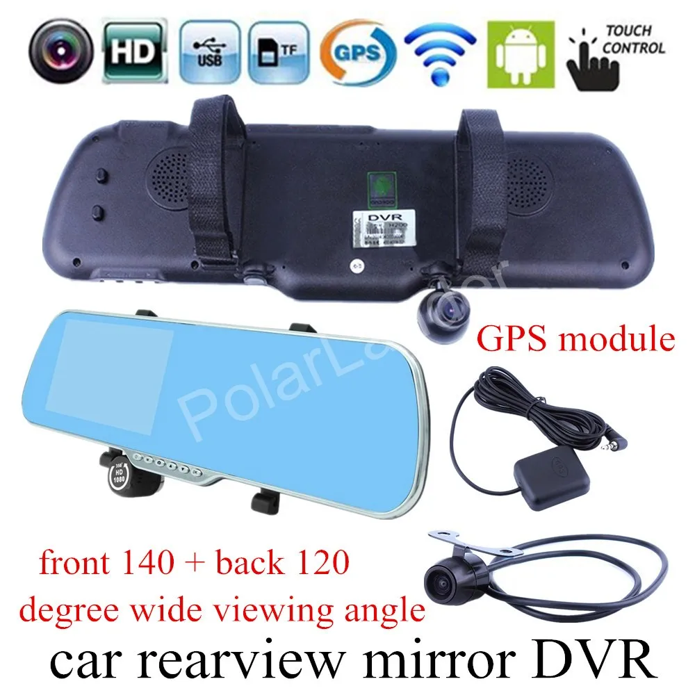 

Для android WIFI GPS Навигация 5 дюймов Автомобильный видеорегистратор GPS для Android зеркала заднего вида Навигация зеркало с двойным объективом каме...