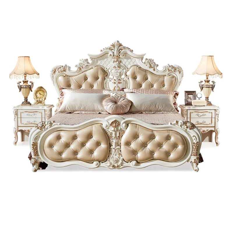 Кровать King/queen size для двух человек европейский стиль с матрасом | Мебель