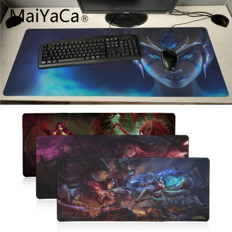 Maiyaca Лига Легенд Ahri Morgana мышь прочный Настольный коврик для мыши большой размер Аниме Коврик для мыши Прочный Стол Противоскользящий коврик для мыши