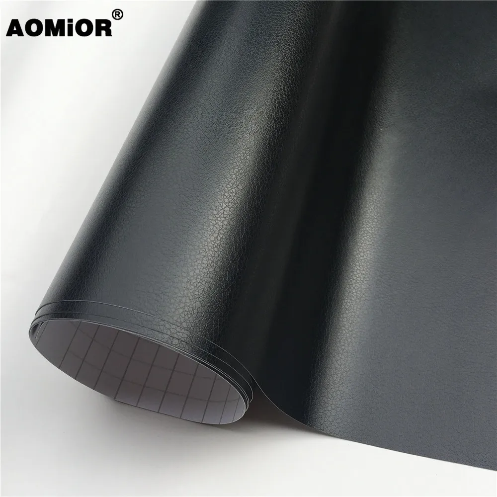 Черная кожаная виниловая Автомобильная интерьерная наклейка сделай сам