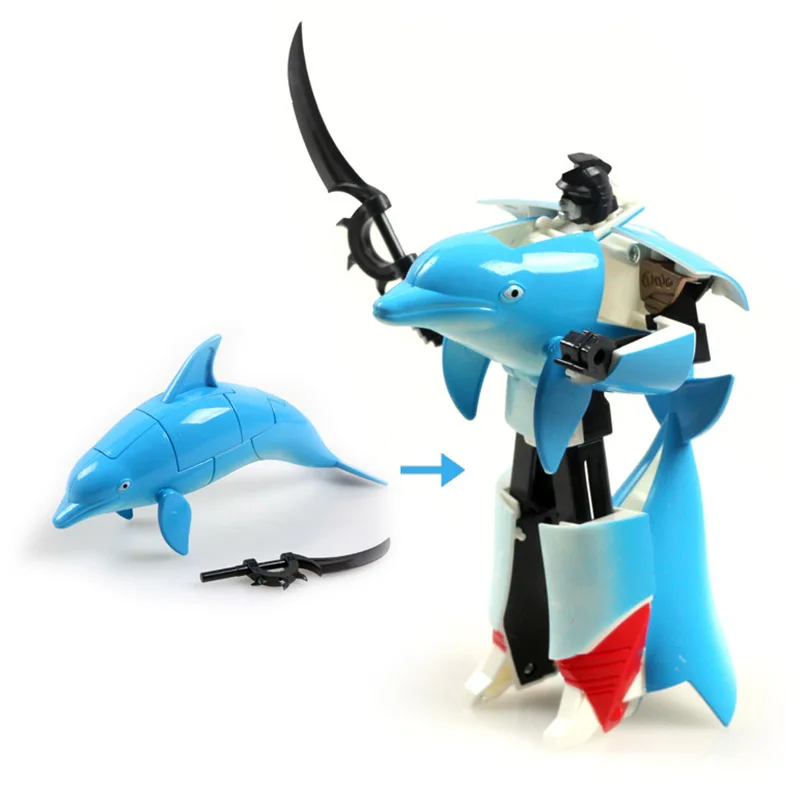 Трансформация Робот Акула Дельфин киты дети строительство blcok мальчиков модель