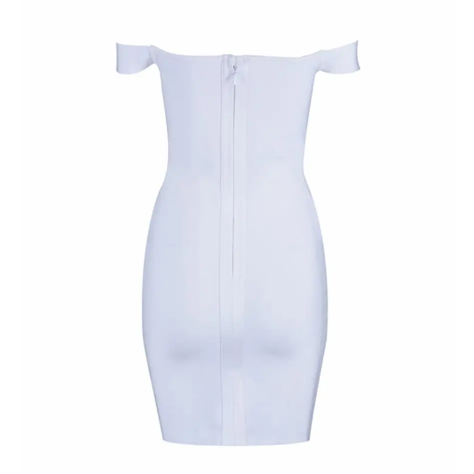 Newest Bandage Dress Women Celebrity Party Short Sleeve Slash Neck Off Shoulder Sexy Night Out Vestidos | Женская одежда