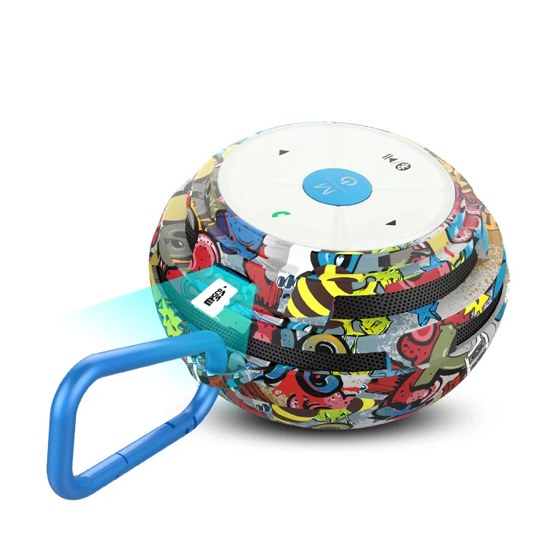 Graffiti color Видеть меня здесь E1 открытый беспроводной портативный Bluetooth динамик поддержка динамик для карты TF с басом Сабвуфер Звук граффити динамик s - Цвет: Graffiti color