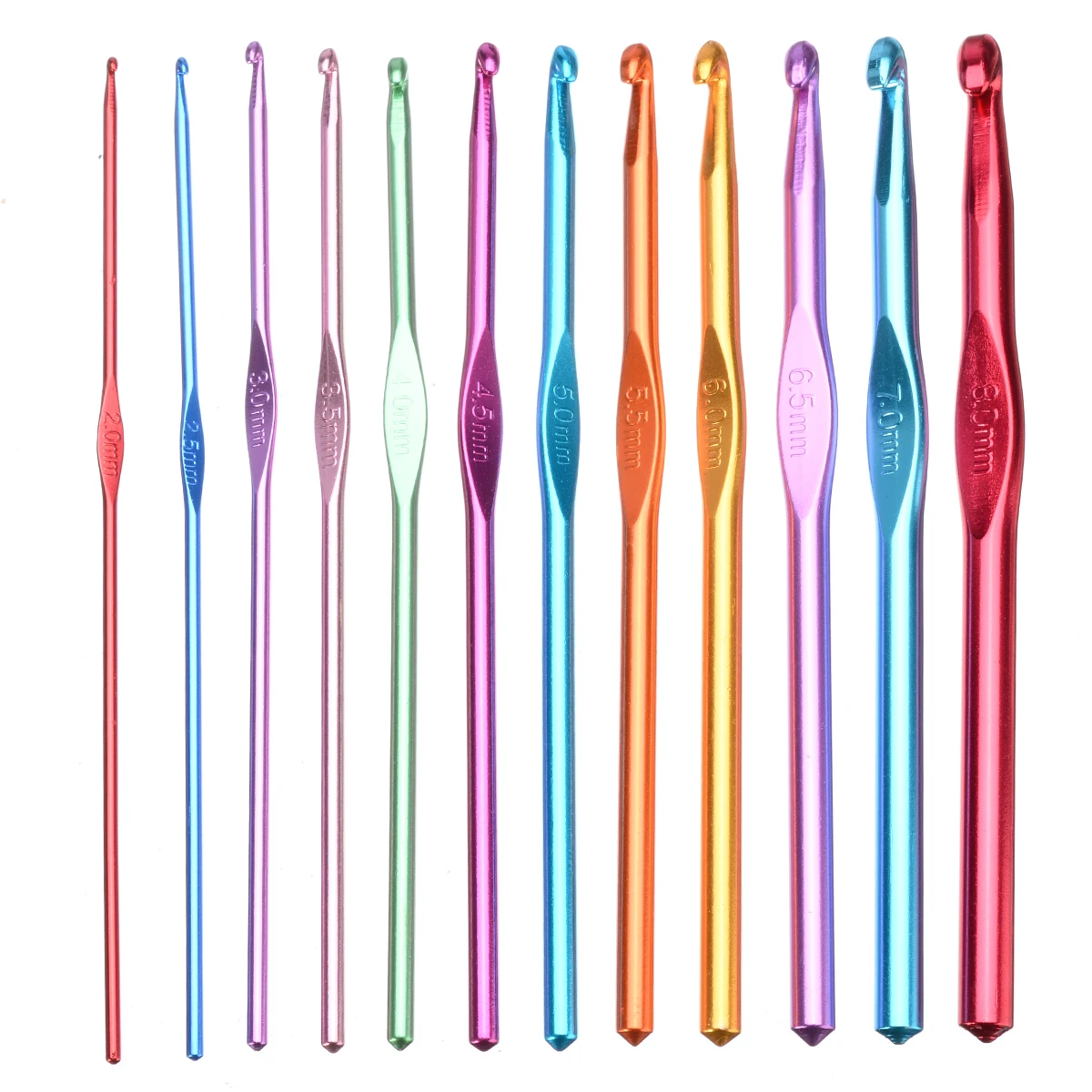 14 шт./компл. Разноцветные алюминиевые игл для вязания крючком обхватом 15 см