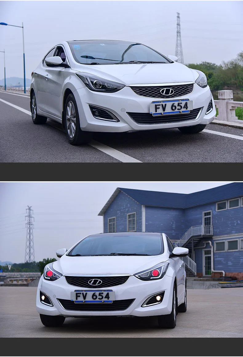 Автомобильный Стайлинг Головной фонарь чехол для фары для автомобиля Hyundai Elantra 2012- светодиодный фары DRL Объектив Двойной Луч Биксенон HID