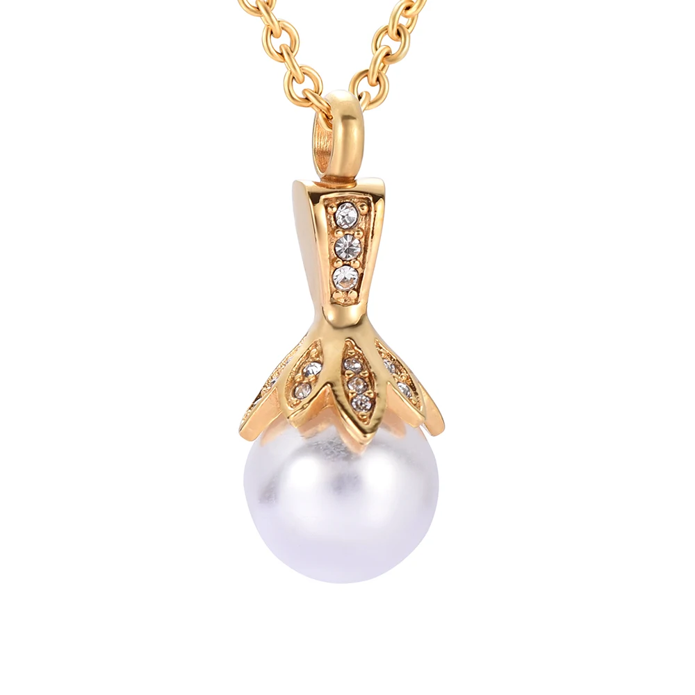 Подвеска из нержавеющей стали с искусственным жемчугом|jewelry for ashes|memorial jewelrydrop