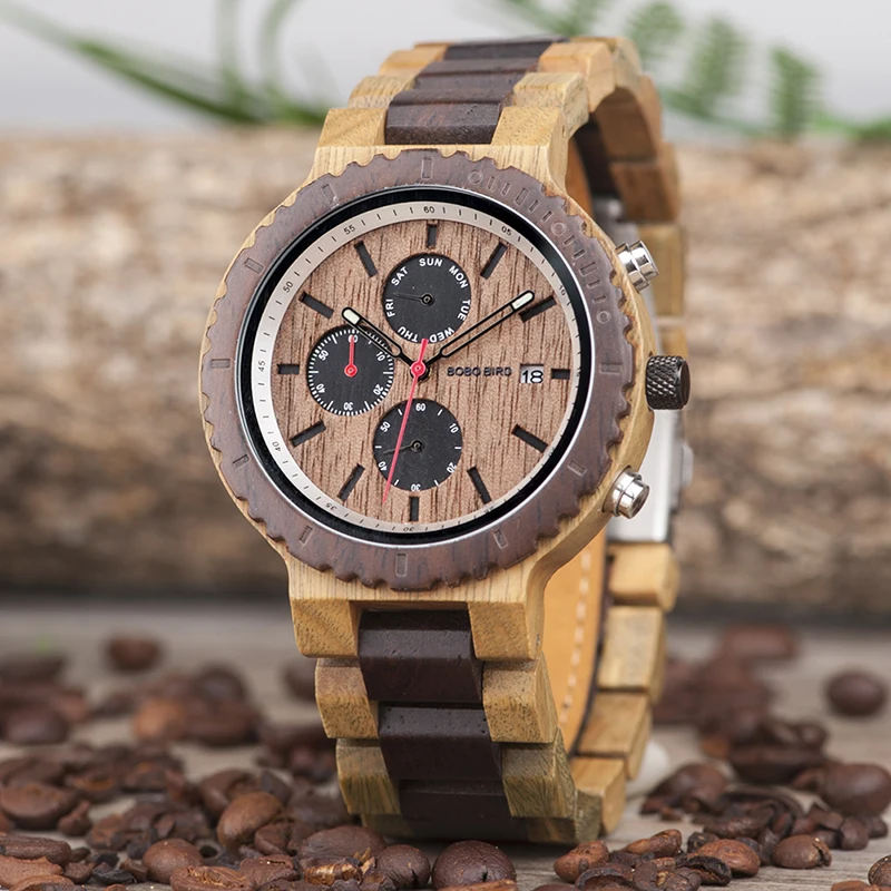 Relogio masculino BOBO BIRD часы мужские Топ люксовый бренд деревянные часы хронограф кварцевые часы мужские подарки Прямая поставка