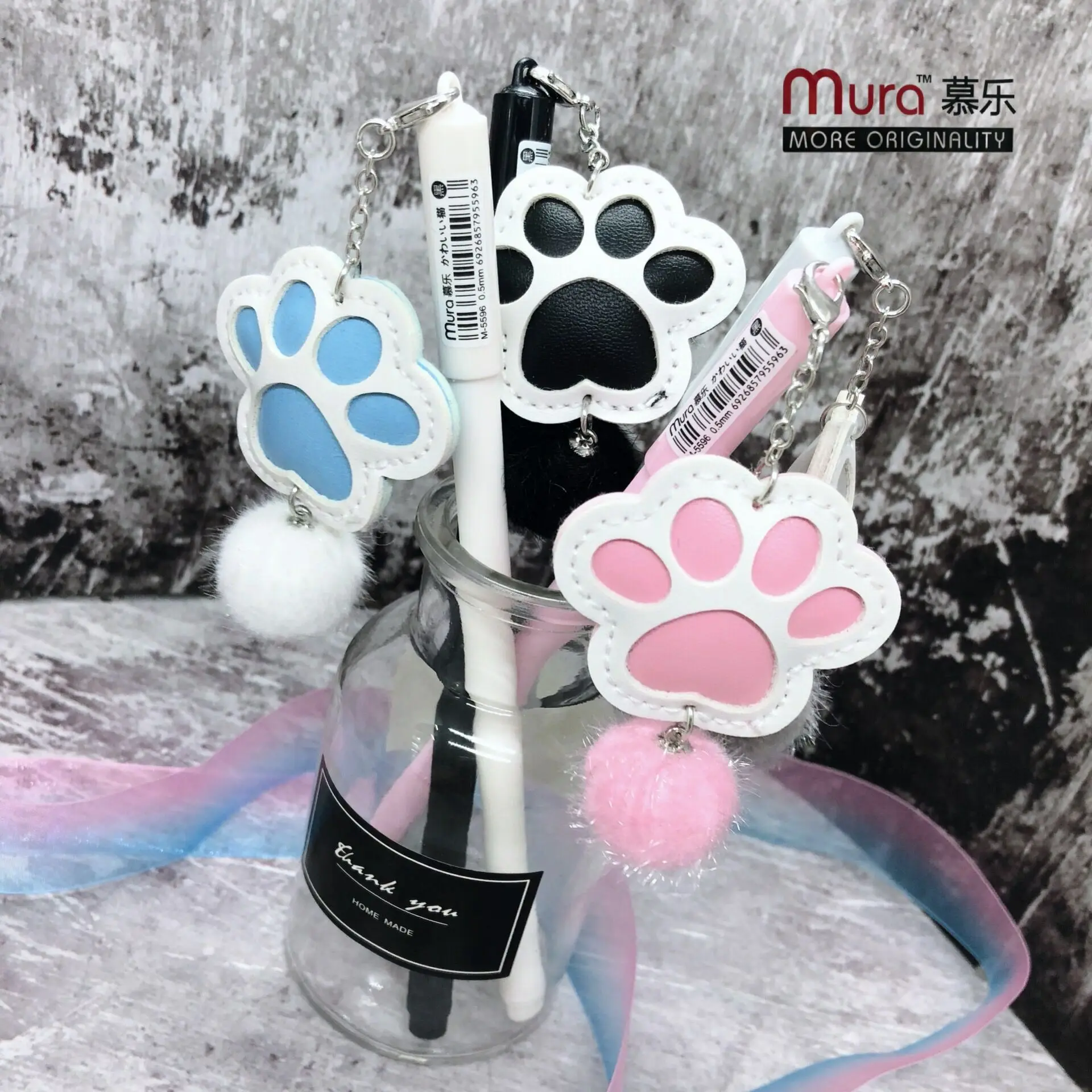 Милая кошачья лапа Стиль кулон гелевая ручка подпись Эсколар... школьные