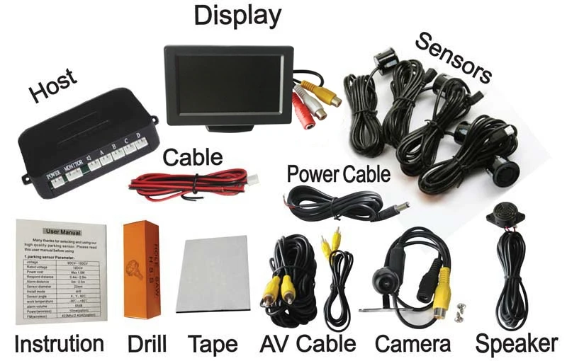 Автомобильная камера заднего вида парковочная система датчик парковки 4 3 дюйма