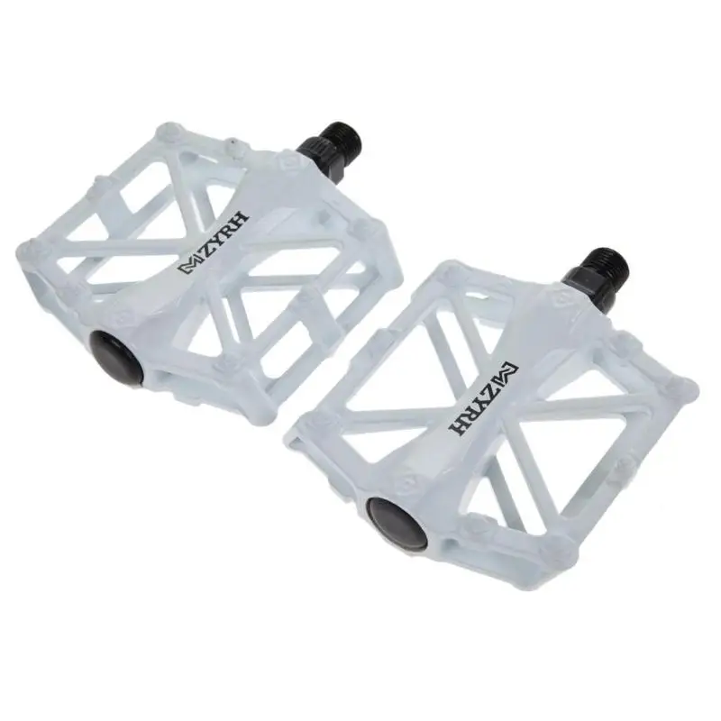 White Педали для горного велосипеда, MTB, велосипедные педали BMX, плоская педаль из алюминиевого сплава, нейлон, много цветов, MTB, велосипедные, спортивные, ультралегкие аксессуары - Цвет: White