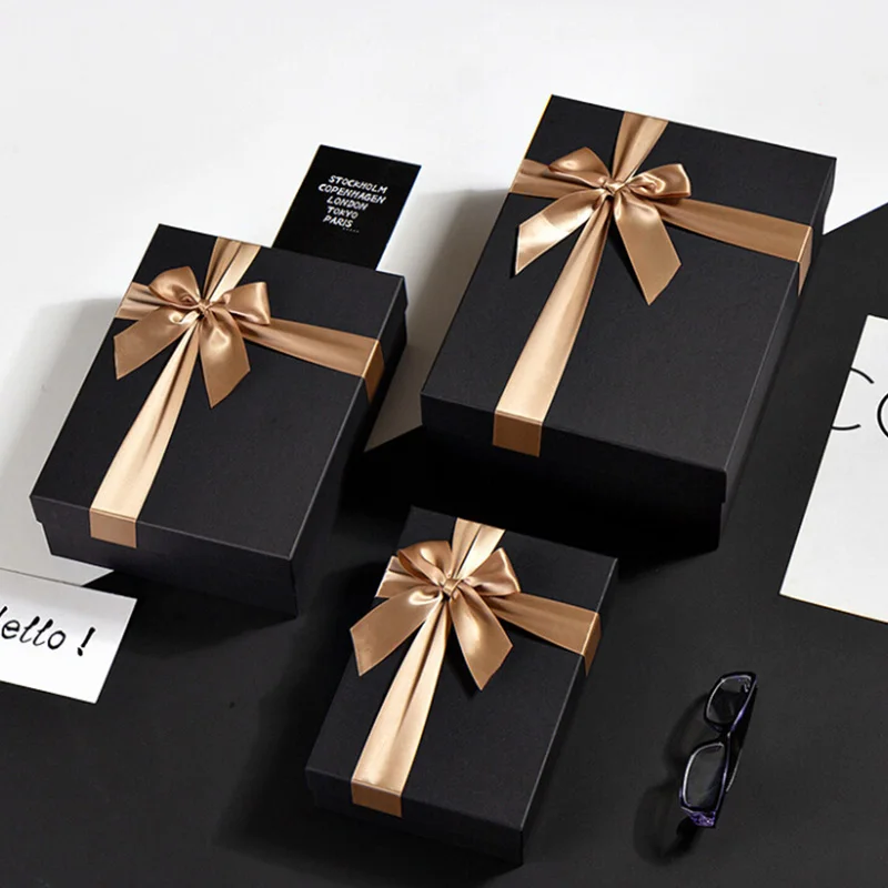 1 шт. Подарочная коробка из крафт бумаги с бантом|Подарочные сумки и упаковка| |
