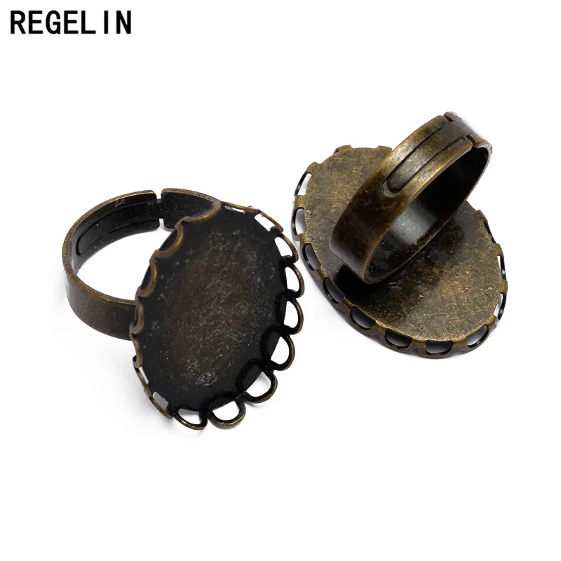 REGELIN Античная бронзовая пластина 18*25/30*40 мм регулируемое кружево Открытое кольцо