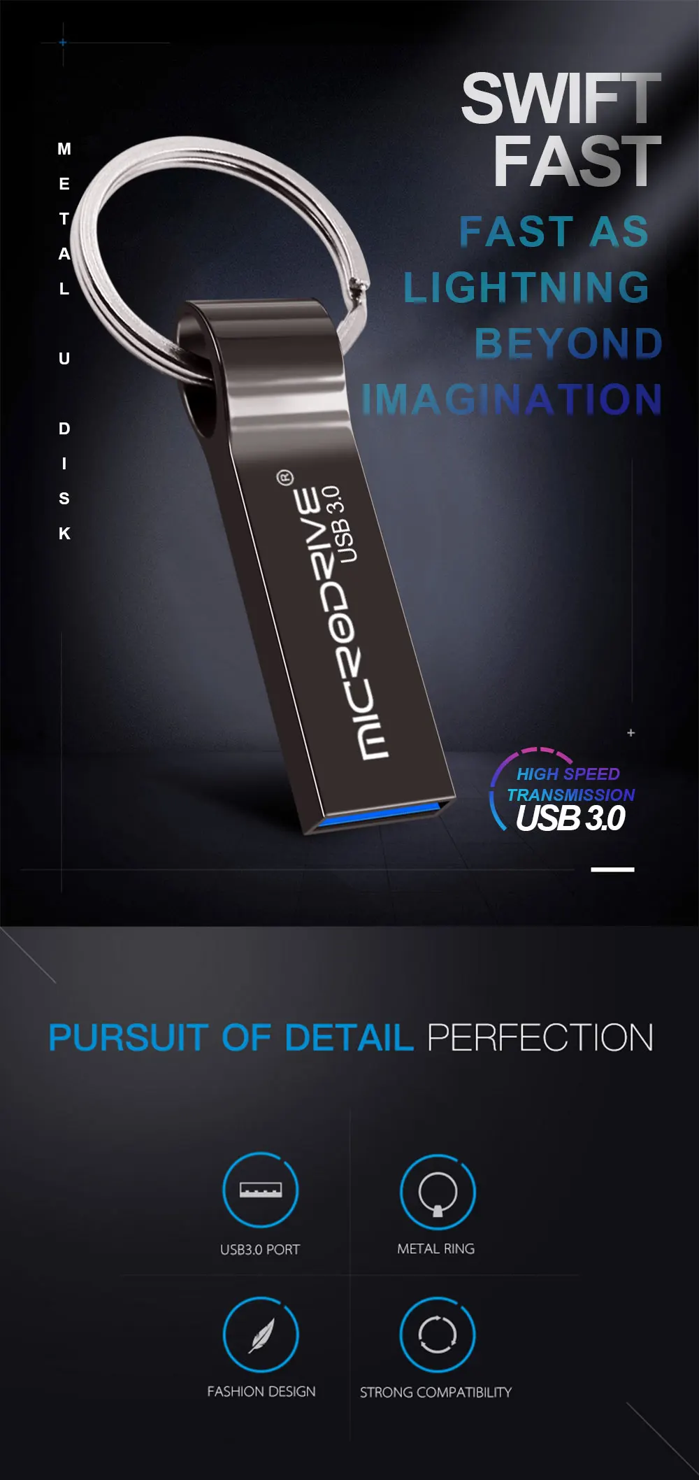 Microdata флеш-накопитель USB 3,0 32 Гб 64 Гб Флешка Водонепроницаемая Флешка 3,0 16 Гб флэш-диск USB карта памяти с индивидуальным логотипом