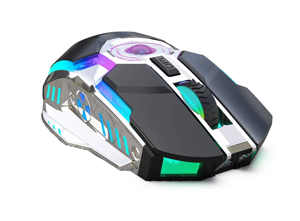 Zerodate T30 перезаряжаемая 2,4 ГГц Беспроводная мышь эргономичная RGB подсветка ноутбук мышь для ПК