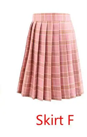 Skirt F Горячая японская Корейская версия короткие юбки школьная девушка плиссированная половина юбка для школьной формы Косплей студента Jk Academy 17 цветов 5xl - Цвет: Skirt F