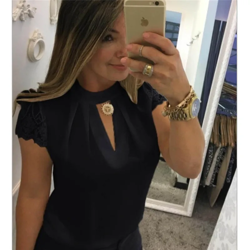 Новинка 2019 стильные летние женские повседневные белые топы с коротким рукавом