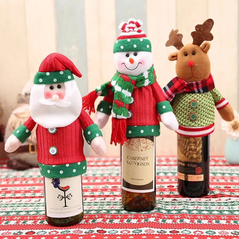 Christmas home decoration supplies bottle sets doll wine decorations | Дом и сад