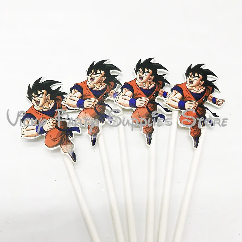 6 шт./лот Dragon Ball тема одноразовые торт Топпер день рождения детский душ бумага