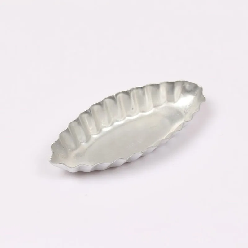 

200pcs fluted edge little boat shape anodising aluminium alloy egg tart moulds cupcake liners cake baking pan ZA6875