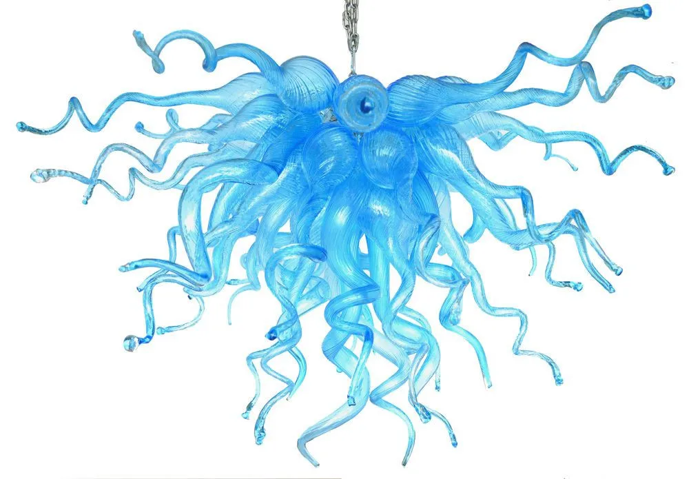 

Modern Design Home Decoration Turquoise Color Style Murano Glass Art Chandelier