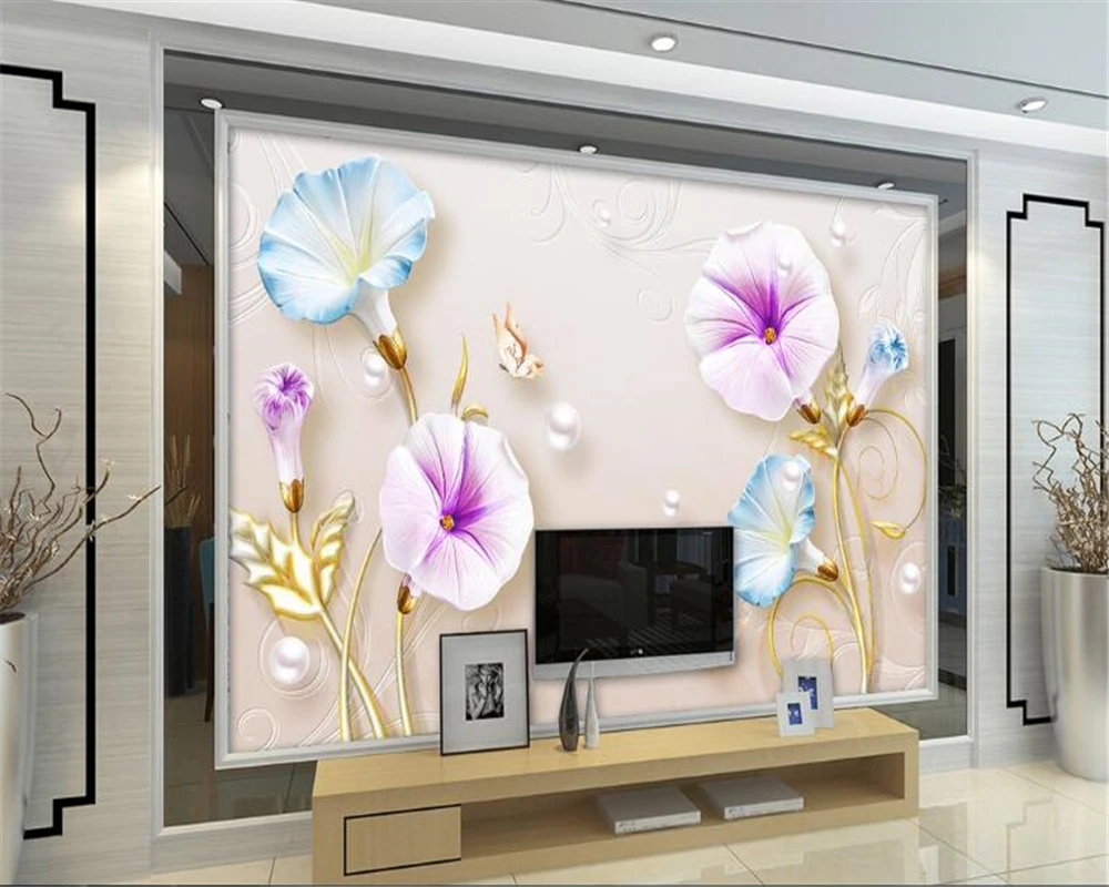 Beibehang hudas красивые обои на заказ 3d тисненые 3D цветочные фон для кровати настенные