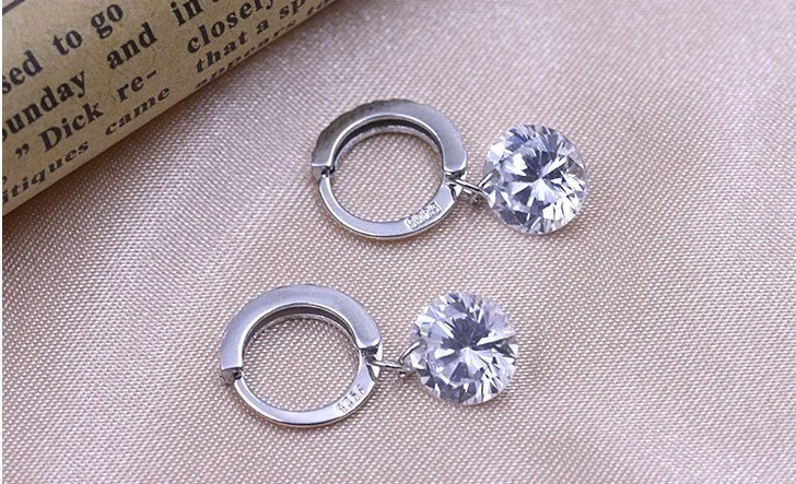 Распродажа, хорошее ювелирное изделие, 925 серебро, кристалл от Swarovski, перо, высокое качество, темперамент, круг, гипоаллергенные серьги