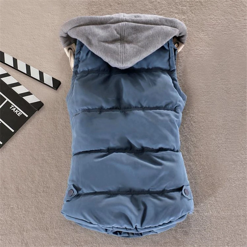 

Ladies large size warm down vest women's oversized thick lining women's detachable hooded vest down jacket New