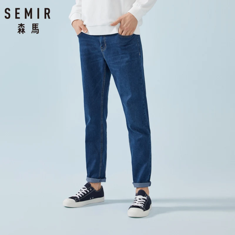 SEMIR мужские облегающие джинсы из потертой джинсовой ткани с карманом зауженные