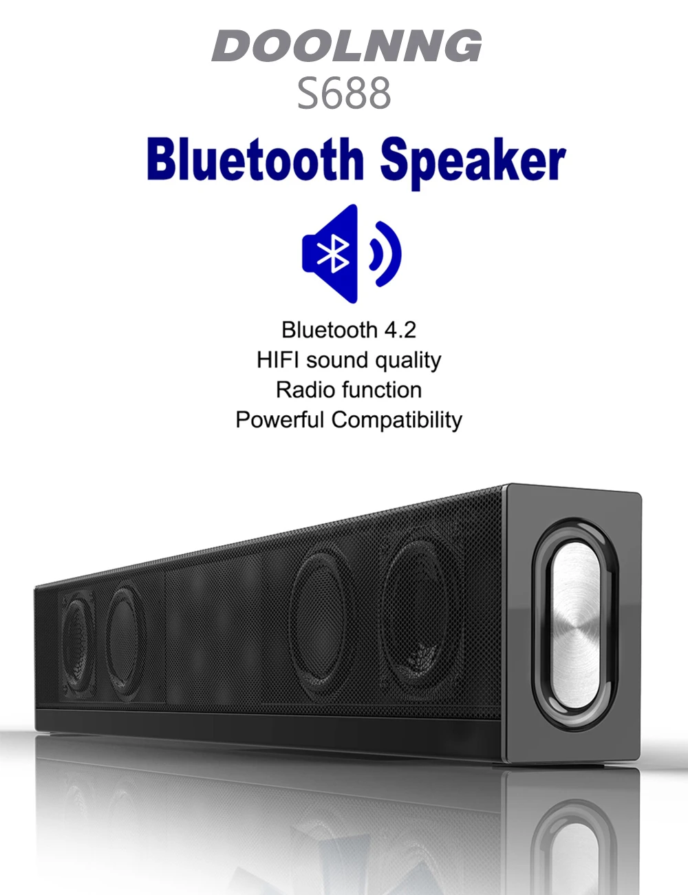 DOOLNNG 20 Вт Bluetooth динамик домашний кинотеатр Саундбар супер бас портативный беспроводной компьютер PC tv динамик сабвуфер микрофон FM радио