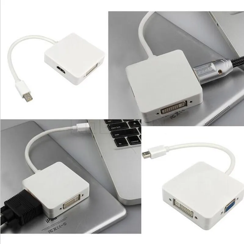 3 в 1 Mini DP DisplayPort to HDMI DVI VGA Display Port кабель адаптер для Apple MacBook Pro|hdmi dvi|display portvga display port |