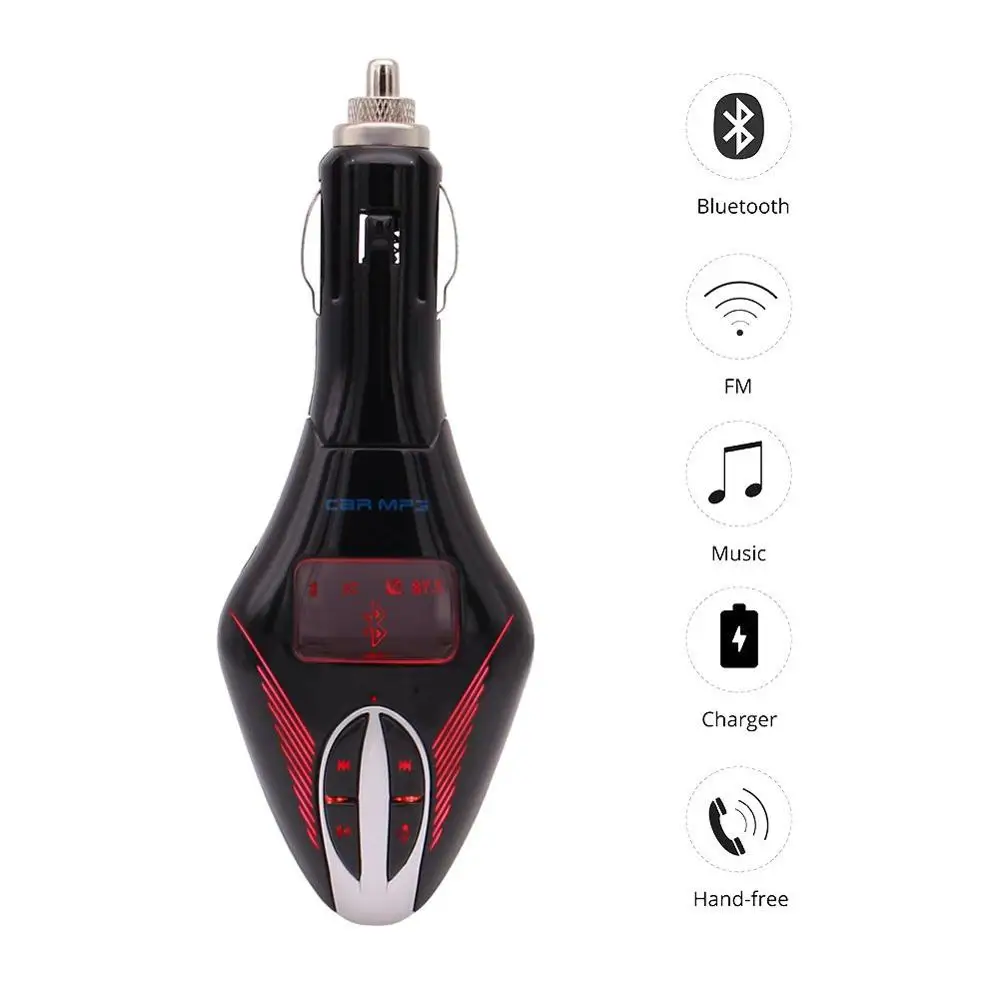 Bluetooth fm передатчик беспроводной автомобильный адаптер Красный светодиодный