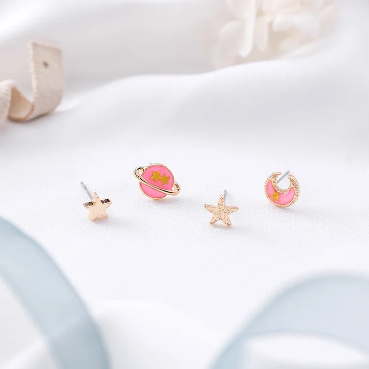 4 шт./лот милые мини серьги-гвоздики для женщин и девочек очаровательные