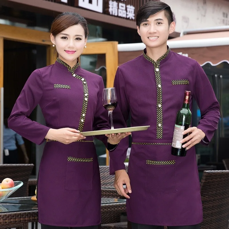 Отель Кафе Ресторан обслуживание официанта с длинным рукавом фаст-фуд Осень Зима